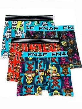 FNAF Kids' 4-Pack FNAF Boxer Briefs - Size: XS (4/5)